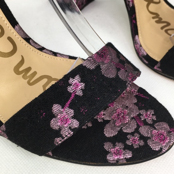 Sam Edelman Sakura Brocade Crystal Dragonfly & Bee Heel Ankle Strap Shoes - Picture 7 of 10